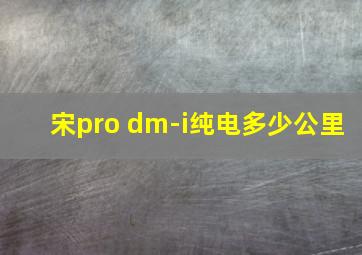 宋pro dm-i纯电多少公里